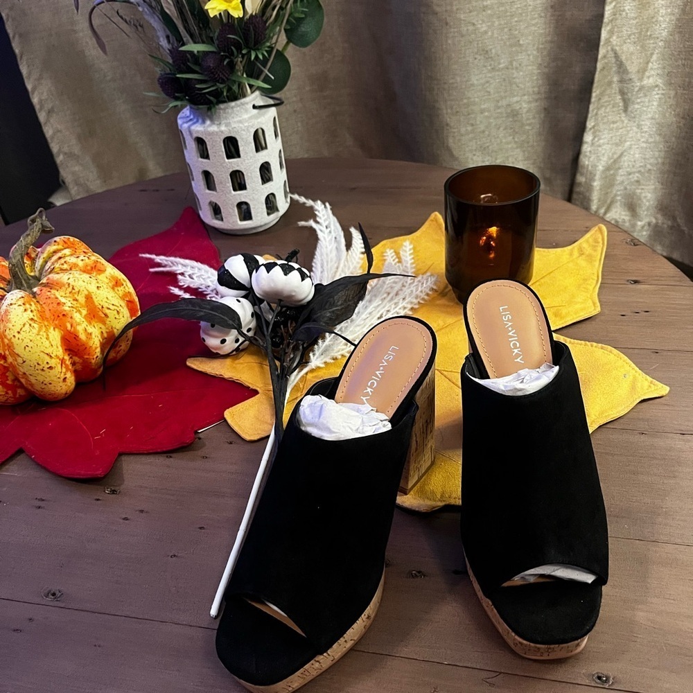 LisaVicky Suede Black Women's Mules​​​